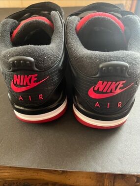 Nike Black and Red Retro Air Heel Sneakers